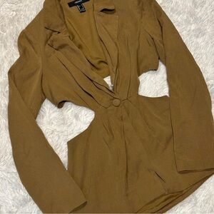 Forever 21 Khaki Blazer Short Set